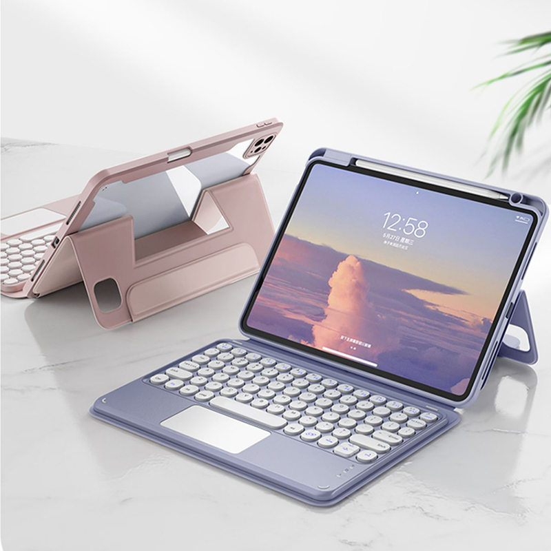 Protective Leather Cover With Keyboard For iPad Pro Air With Touchpad IPK03_11