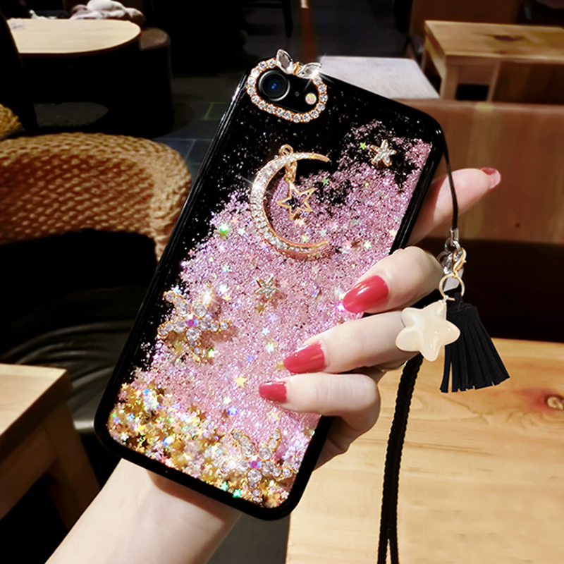 tumor Duwen Protestant Glitter Liquid Flowing Case For iPhone 13 12 11 XS 8 7 Plus IPS616 | Cheap  Cell-phone Case With Keyboard For Sale