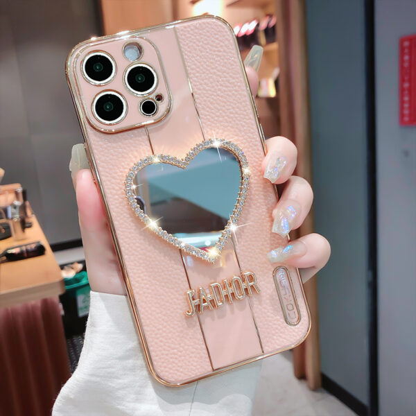Heart Shaped Case With Mirror For iPhone 14 13 12 IPS710 | Cheap Cell ...