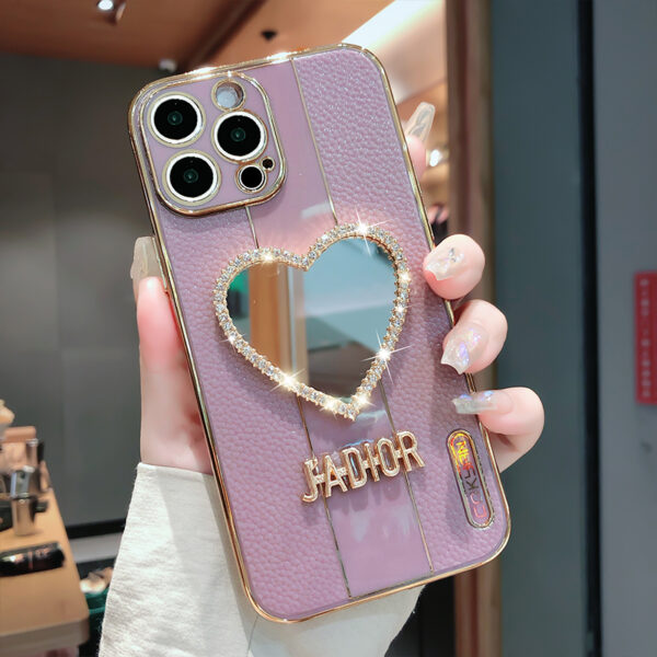 Heart Shaped Case With Mirror For iPhone 14 13 12 IPS710 | Cheap Cell ...
